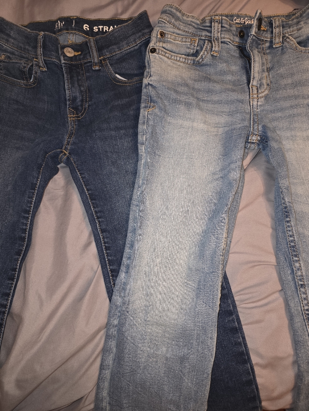 2 Pairs Of Children's Jeans – Dark and Light Blue Wash -Size 6